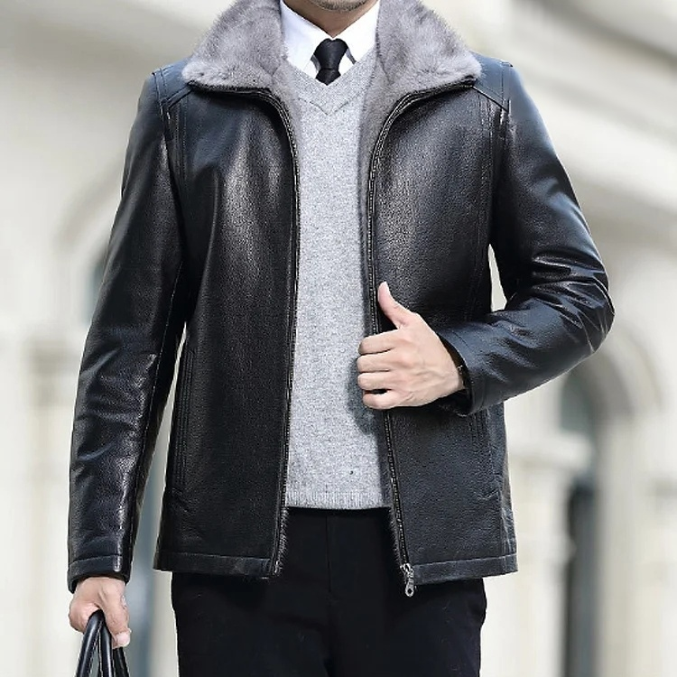 防水防皺鹿皮貂絨皮夾克