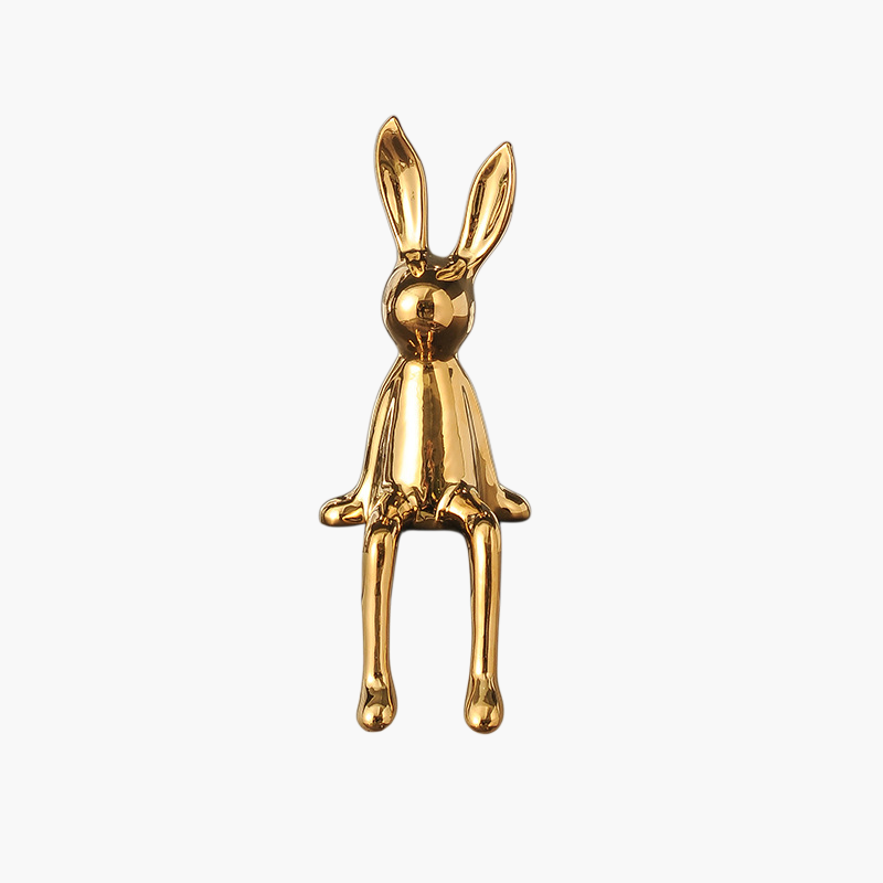 ウサギの陶磁器の置物