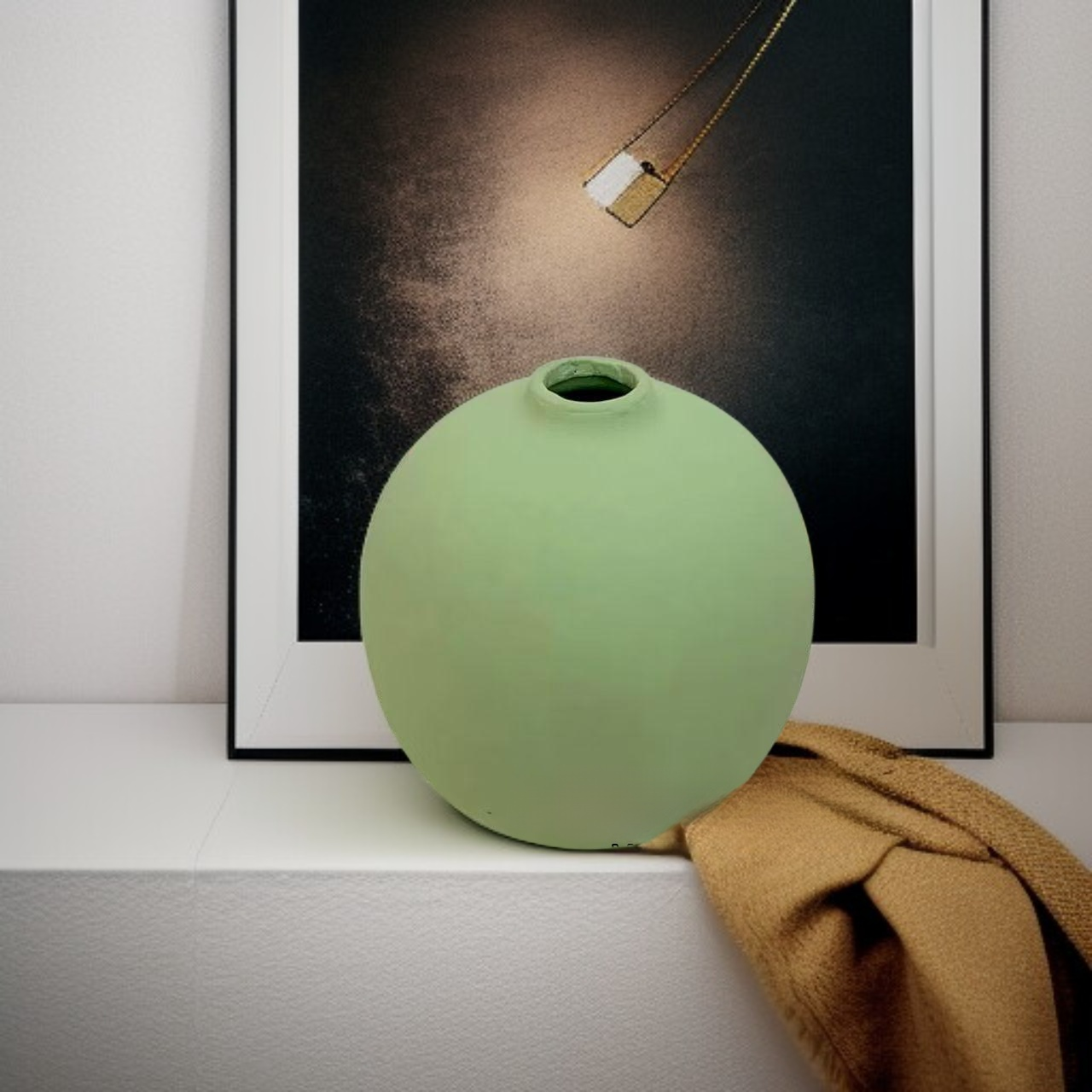 Lehká luxusní kulatá váza s malým hrdlem