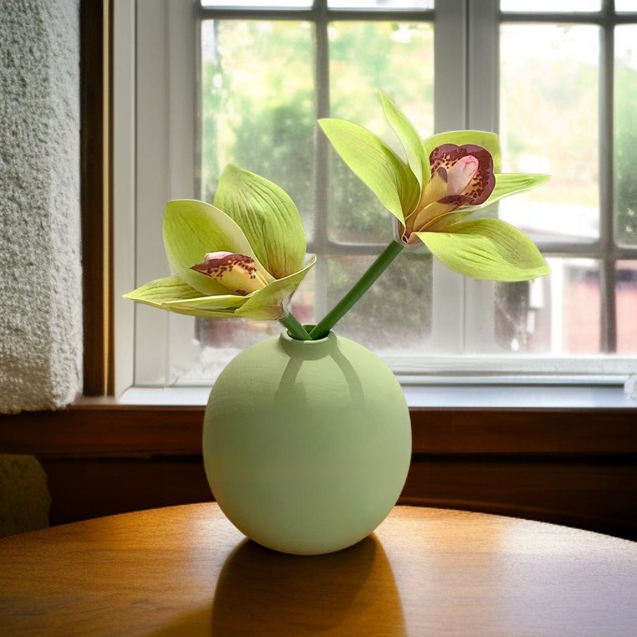 Lehká luxusní kulatá váza s malým hrdlem