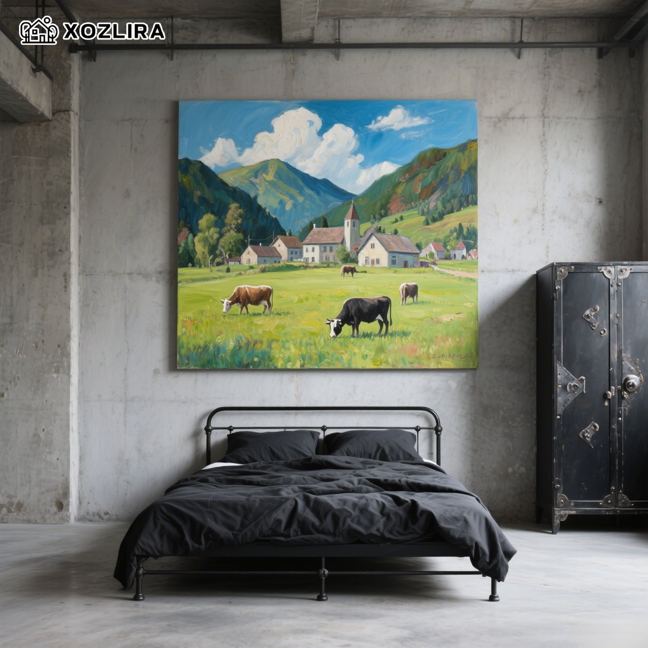 우아하고 고급스러운 장식화 거실 인테리어