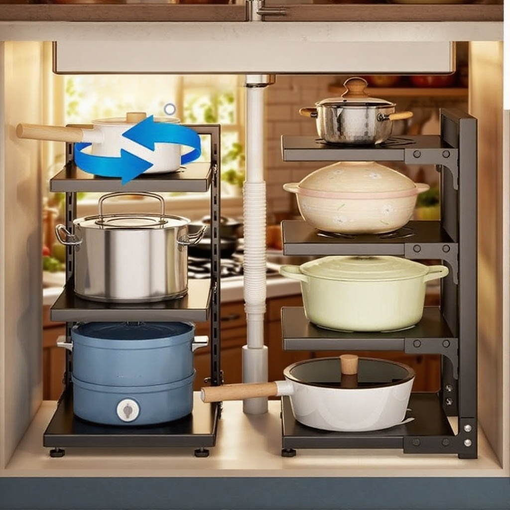 냄비걸이 조리대 스테인리스 스틸 수납장