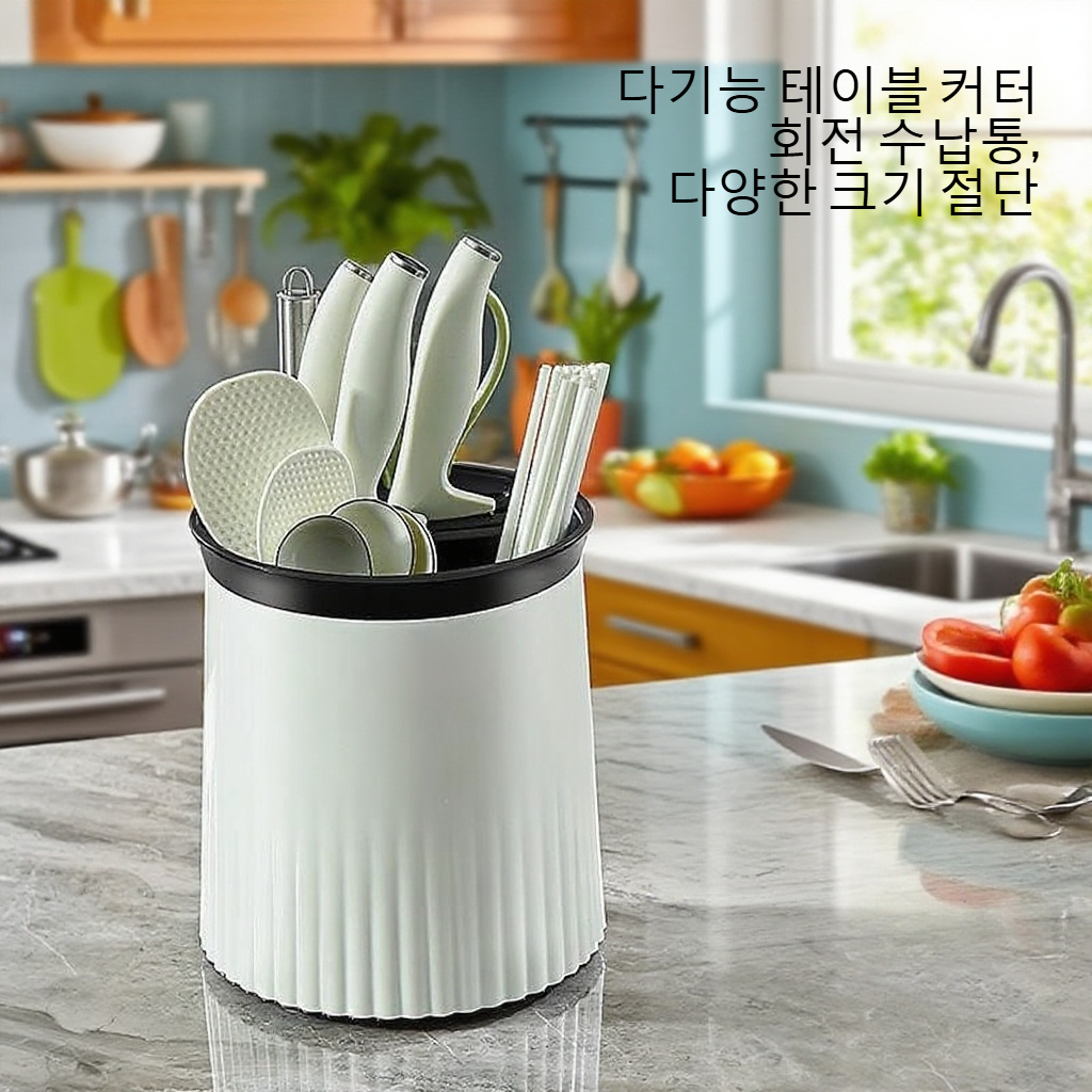 다기능 테이블 커터 회전 수납통