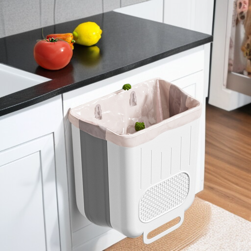 キッチンゴミ箱壁掛け折りたたみ式家庭用キッチン廃棄物キャビネットドア特別な収納バケツバスルームトイレットペーパーバスケット
