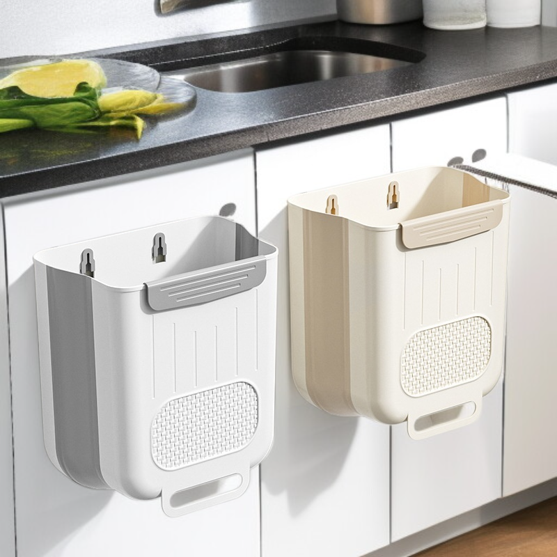 キッチンゴミ箱壁掛け折りたたみ式家庭用キッチン廃棄物キャビネットドア特別な収納バケツバスルームトイレットペーパーバスケット