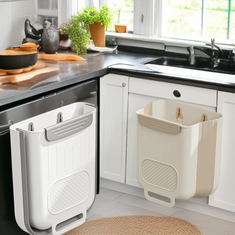 キッチンゴミ箱壁掛け折りたたみ式家庭用キッチン廃棄物キャビネットドア特別な収納バケツバスルームトイレットペーパーバスケット