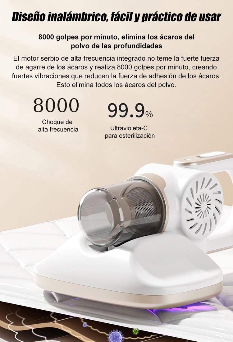  Aspiradora y trapeador de eliminación de ácaros de succión grande