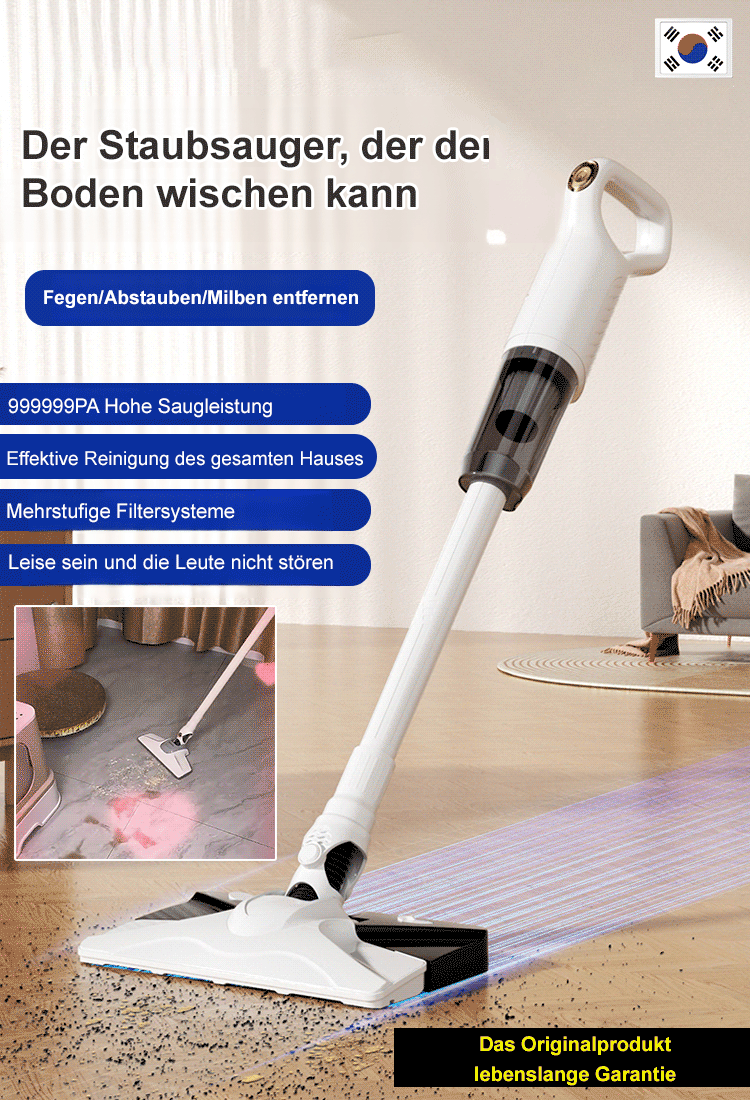 【Kabelloser Saug- und Wischroboter】Starke Saugkraft für Milbenentfernung und Bodenreinigung