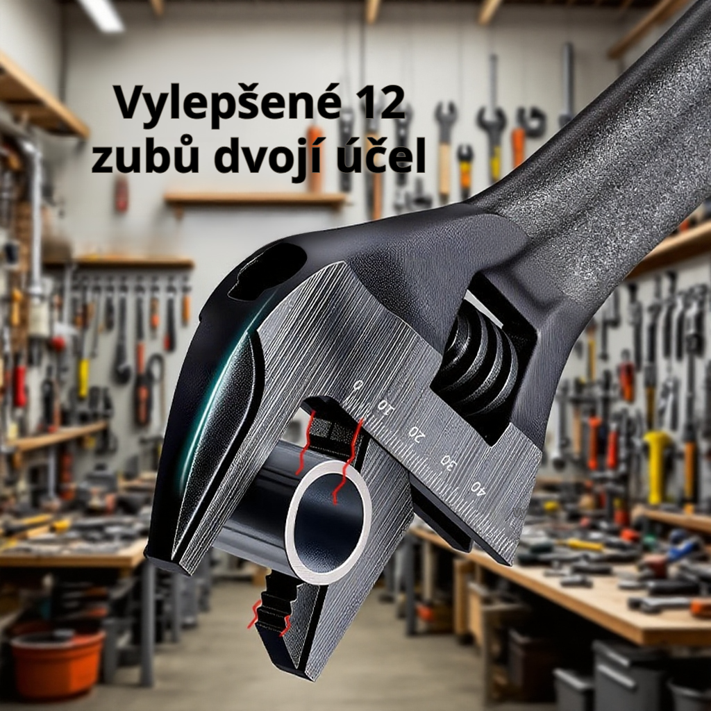 Multifunkční klíč na potrubí s krátkou rukojetí