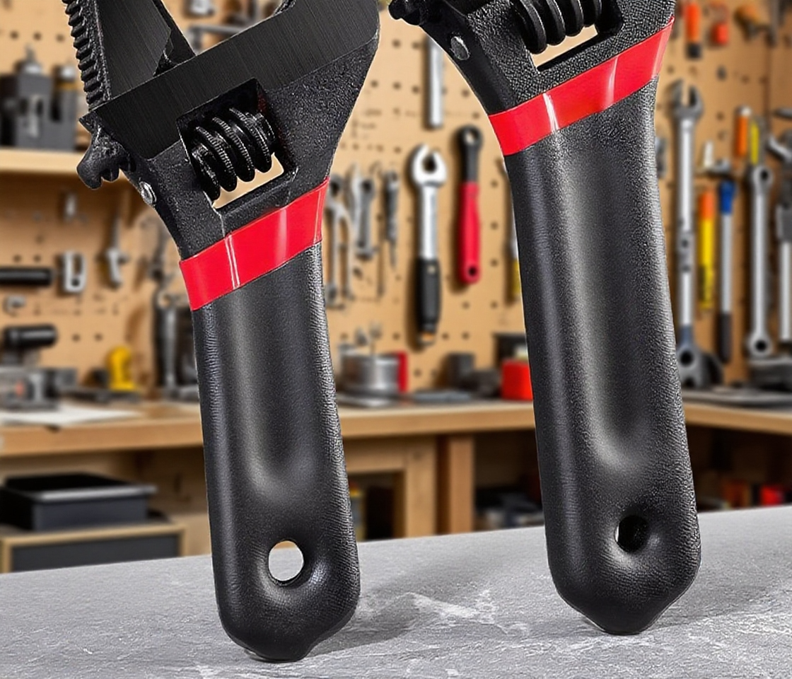 Rövid fogantyús csőkulcs használat közben