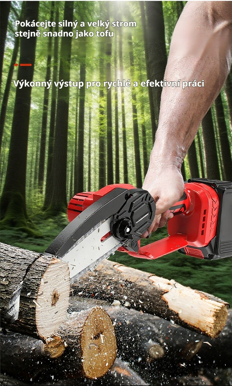 Elektrická pila řezající dřevo