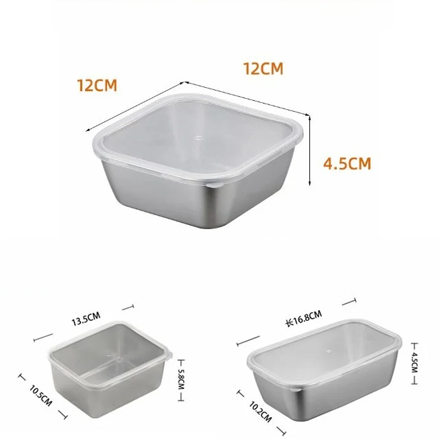 부러지지 않는 스테인리스 스틸 사각 포장 케이스