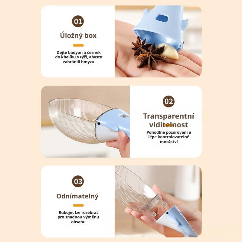  Potravinářská odměrka na rýži, odnímatelná a pohodlná pro pozorování