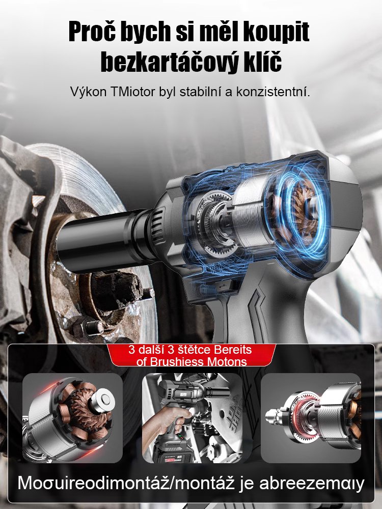 Výkonný lithium-iontový rázový utahovák