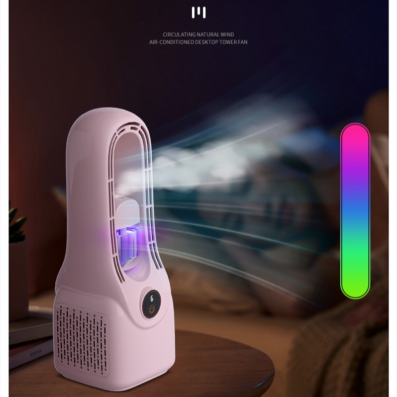 날개 없는 냉방 다기능 탁상용 선풍기 냉방 선풍기 6단 주파수 변환 경음운행 가정용 저소음 저소음 저소음