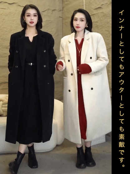 【無地で合わせやすい】秋冬のVネックニット長袖ロングワンピース