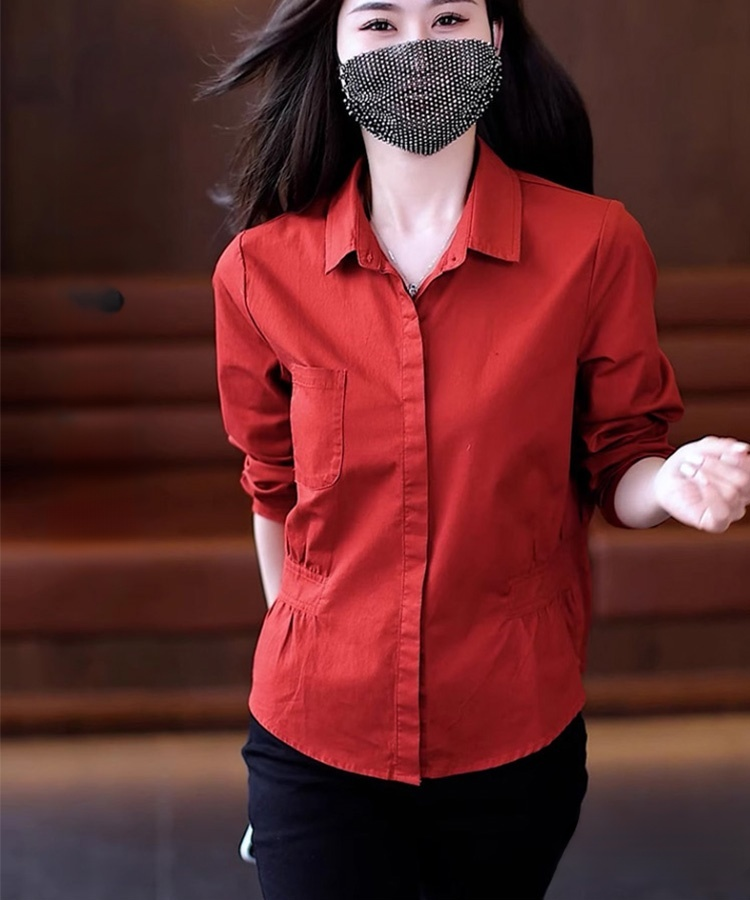 여성 모던 칼라 넥 셔츠