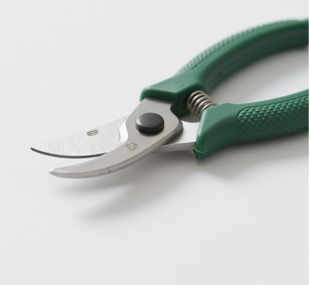 強力剪定ばさみで花をカットする様子