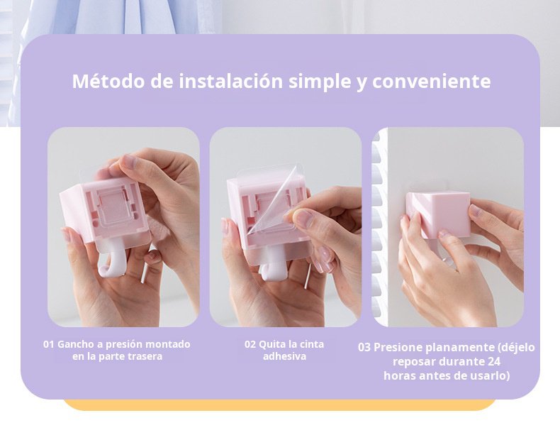 Instalación fácil de gancho de pared adhesivo gato
