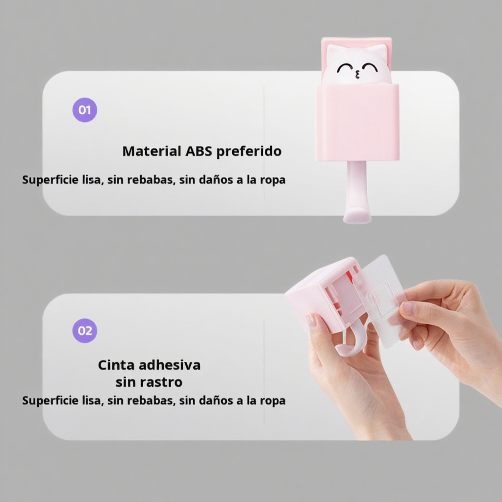 Gancho extensible de pared con diseño de gato adorable