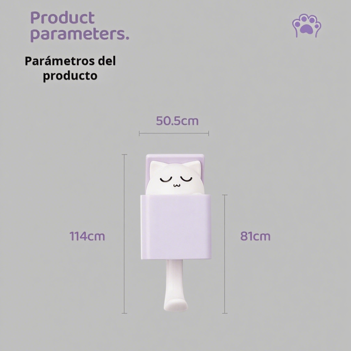 Gancho extensible de pared con diseño de gato adorable