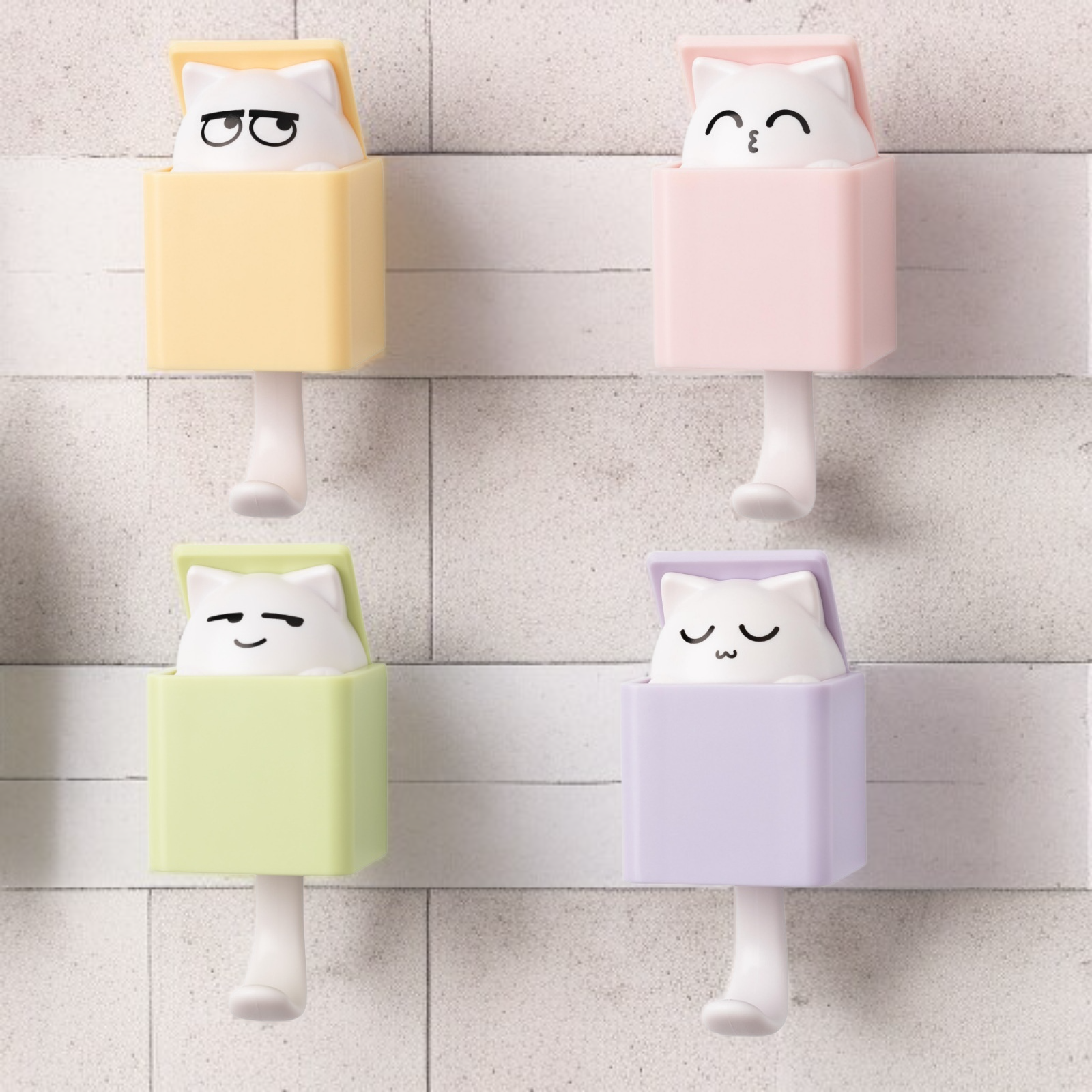 Lindo gancho para gato, gancho de pared telescópico, gancho de pared multiusos, adhesivo sin daños, 