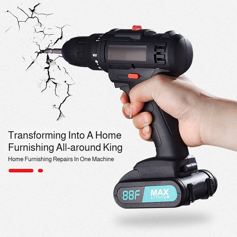 Multifunctional household electric screwdriver dual speed rechargeable drill pistol drill