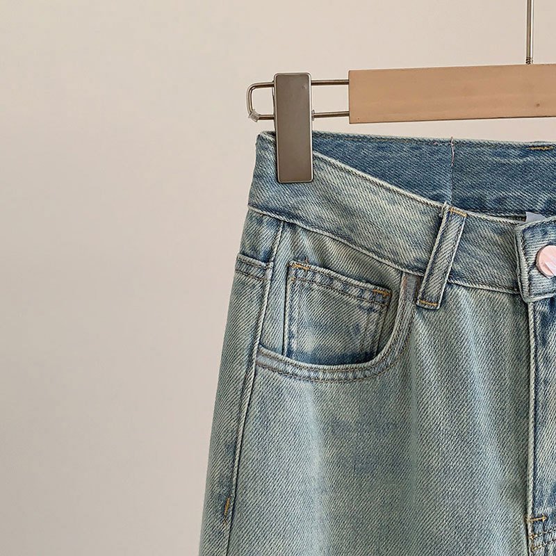 ハイウエストスキニーデニムのディテール