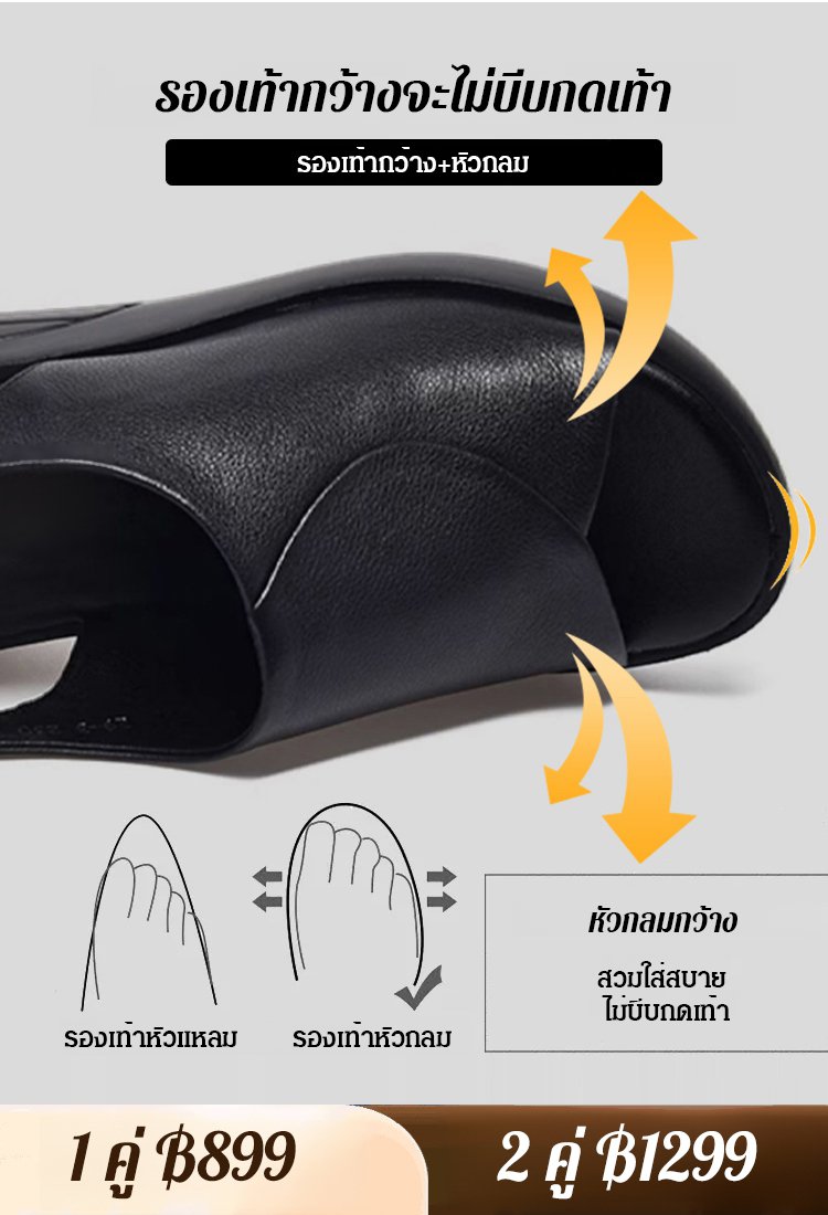 รองเท้าแตะรัดส้นแบบเปิดหัวพื้นหนา 7 ซม.