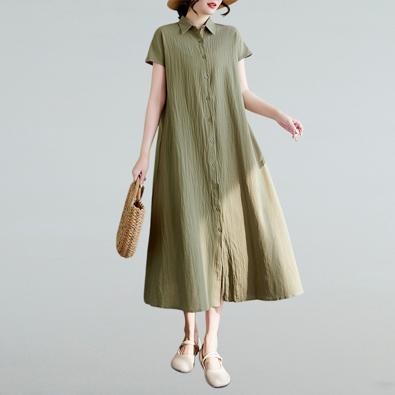 루즈한 라지 면 마 원피스