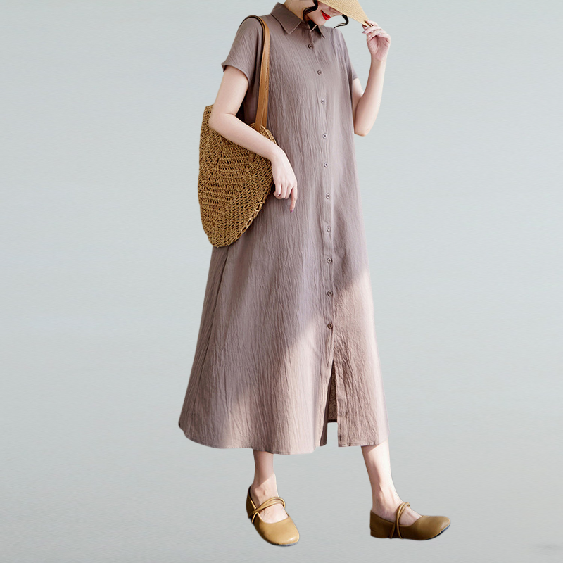 루즈한 라지 면 마 원피스