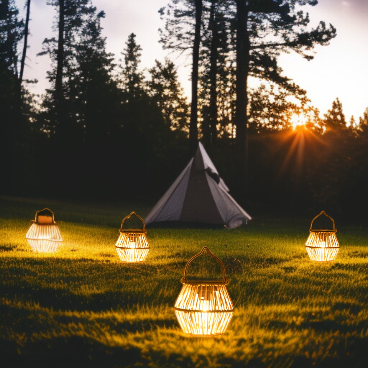 屋外吊り下げ防水ライト 手持ち灯籠 ガーデンデコレーション