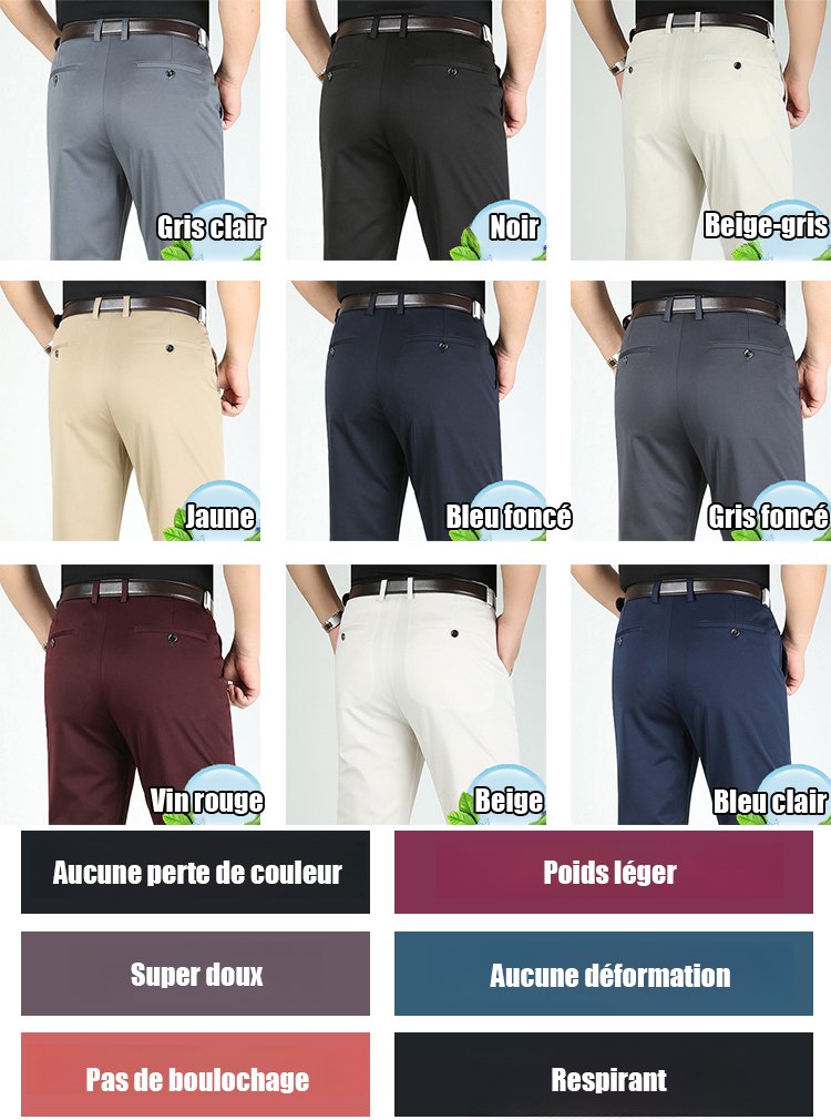 Pantalon décontracté Ice Silk stretch pour homme