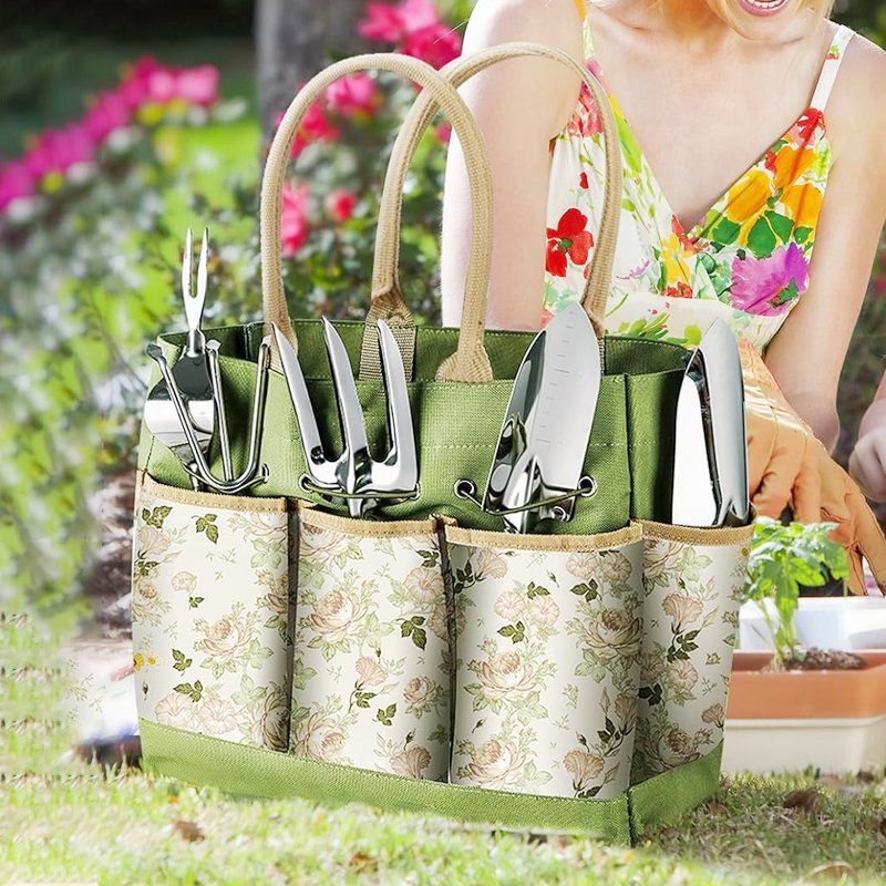 木製ハンドルステンレススチールガーデンツールセット