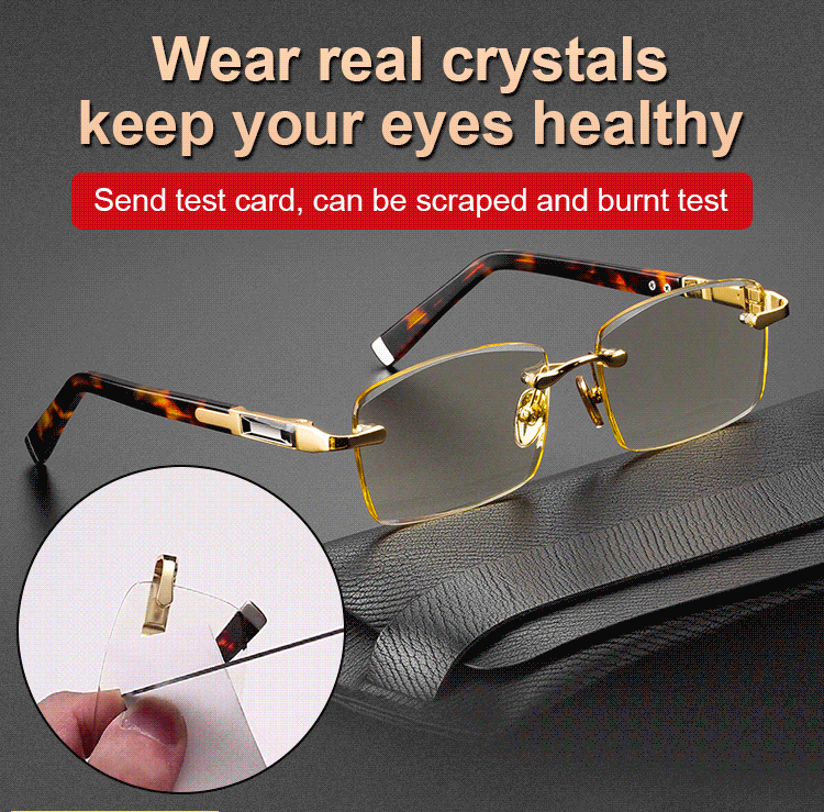 Eye Protection Bamboo Leaf Green Natural Crystal Glasses