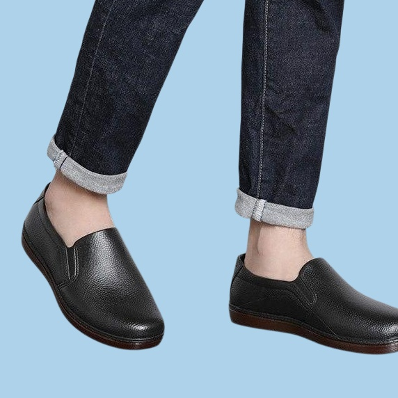 Bull tendon sole anti slip men's leather shoes