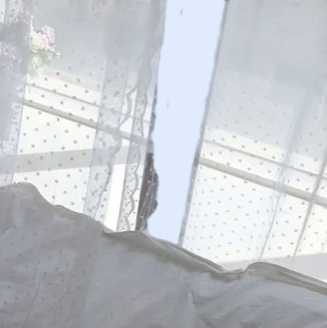 透け感あり・見えにくいレースカーテン・ベッドルーム用ウィンドウシアー