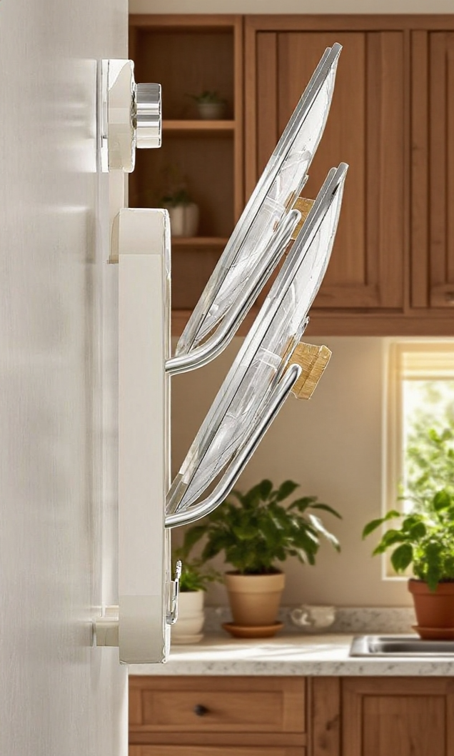 주방 공간 절약을 위한 벽걸이식 솥뚜껑 거치대