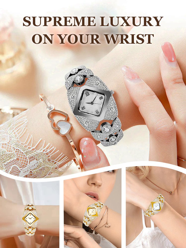 Luxury full diamond ladies quartz watch