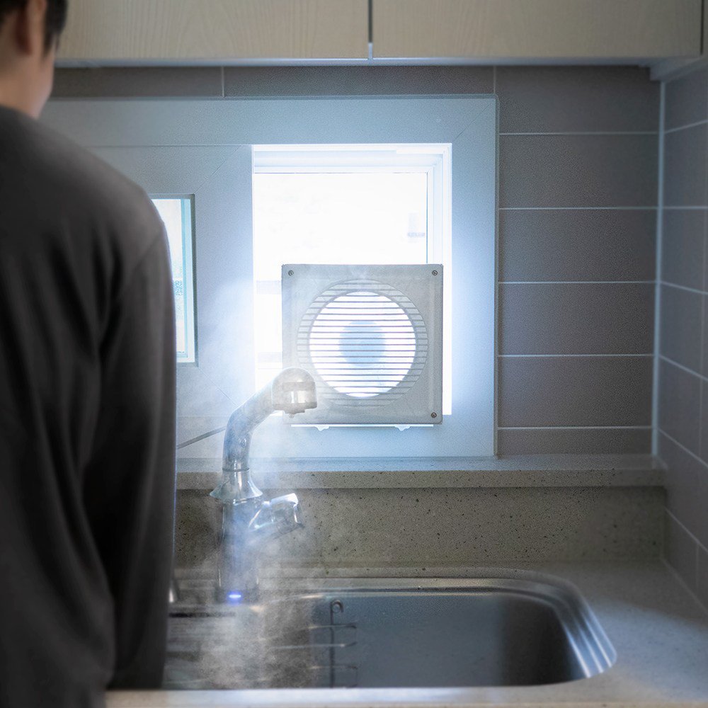 창문환풍기 이동식환풍기 주방 욕실 저소음환풍기 무타공 설치