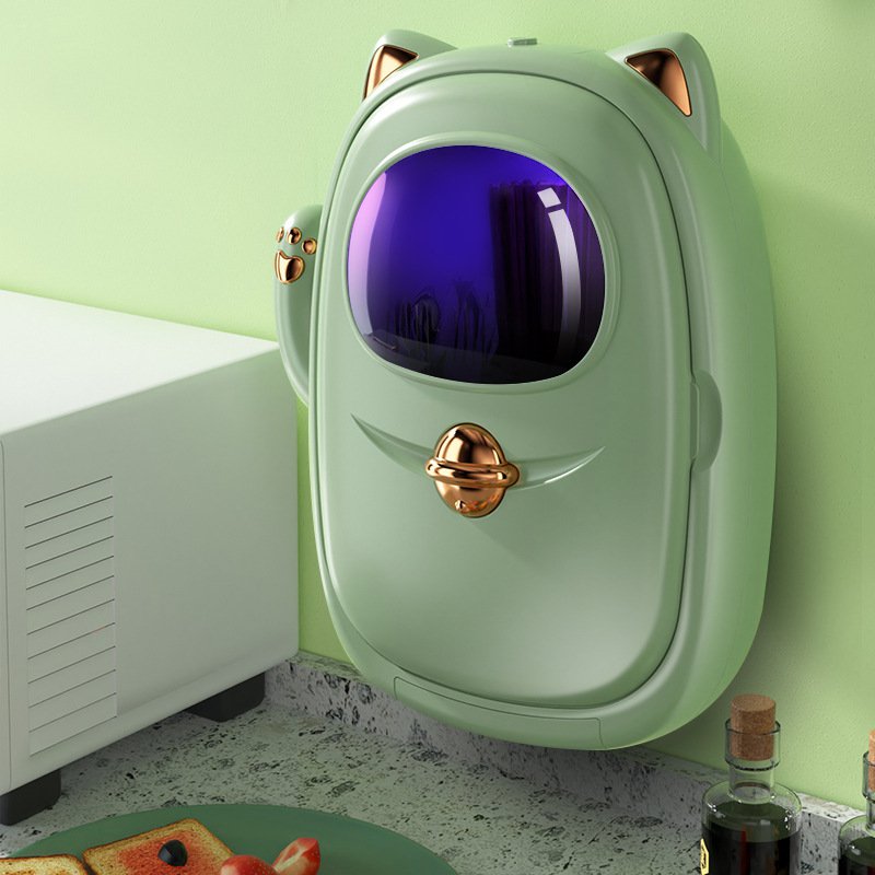 가정용 자외선 수저 소독통 고양이 소독 건조 수저통 벽걸이 주방 수납 물빠짐 바구니