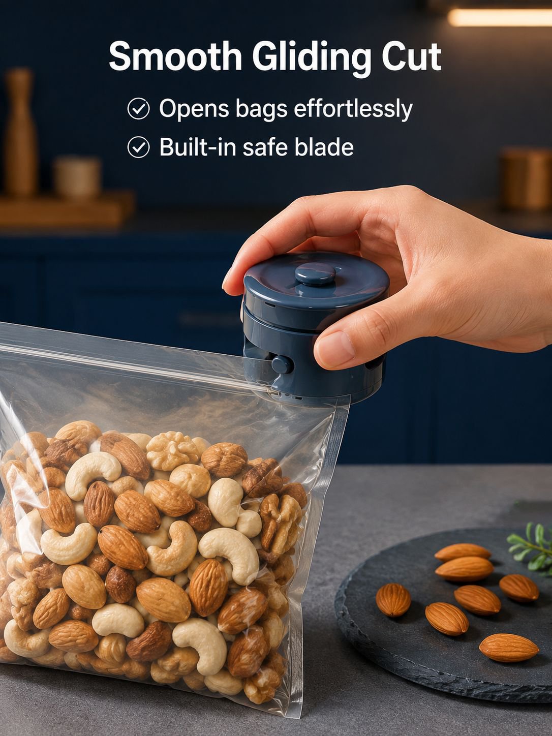 Hand holding the compact magnetic mini sealer