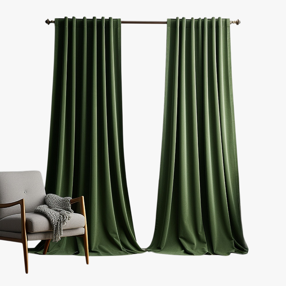 High Blackout Solid Color Short Curtain for Living Room Decoration