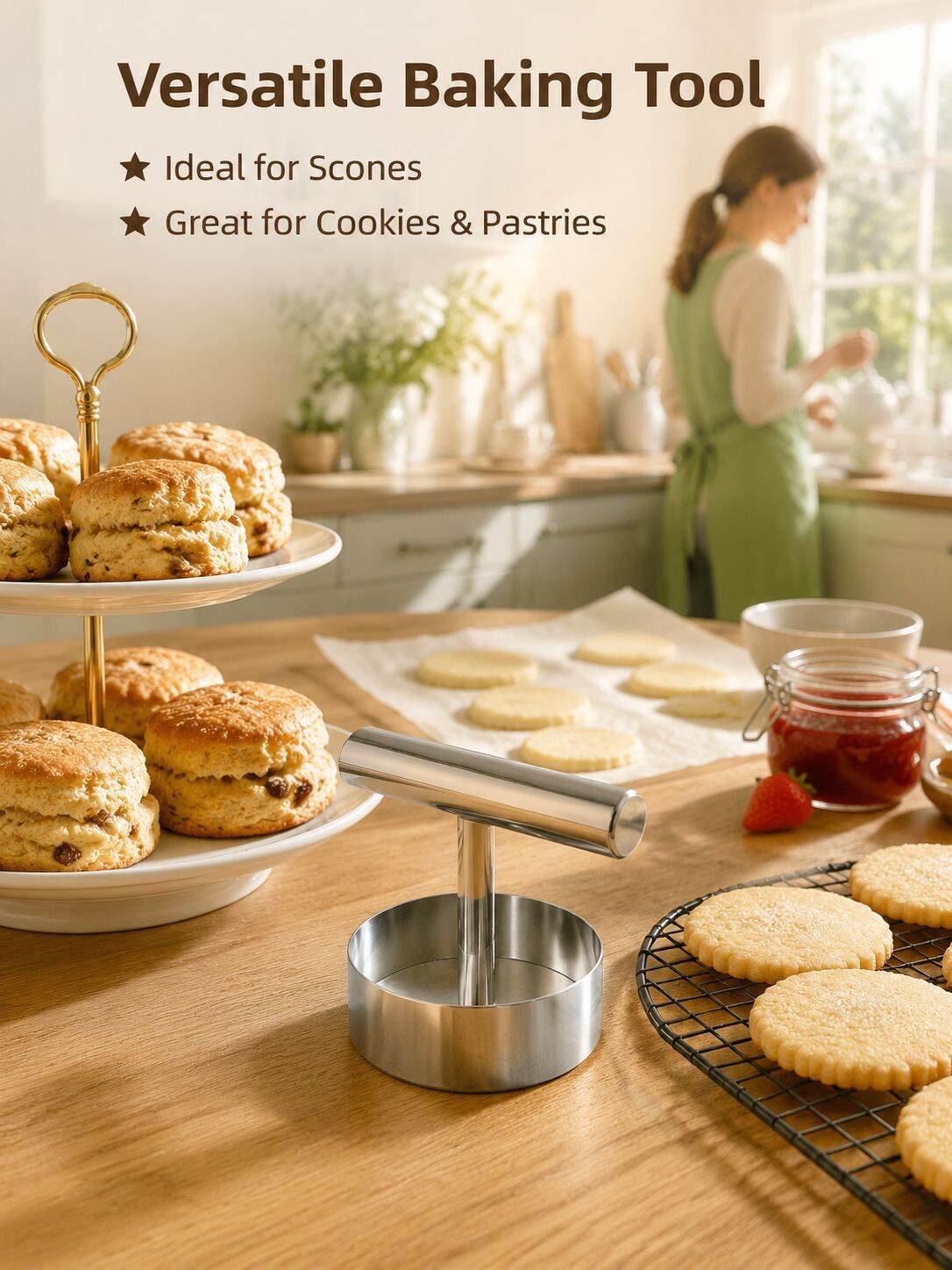 Stainless Steel Round Cake Press