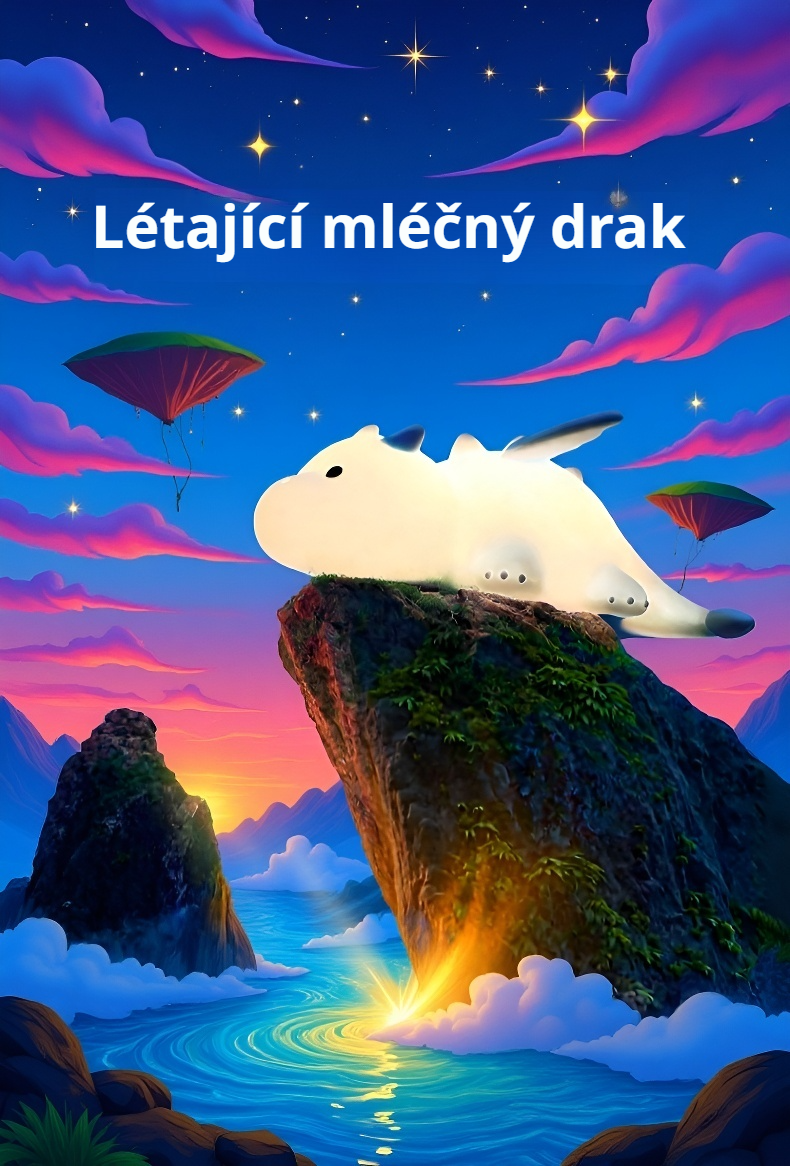 Dětská lampička Baby Dragon nalepená u postele