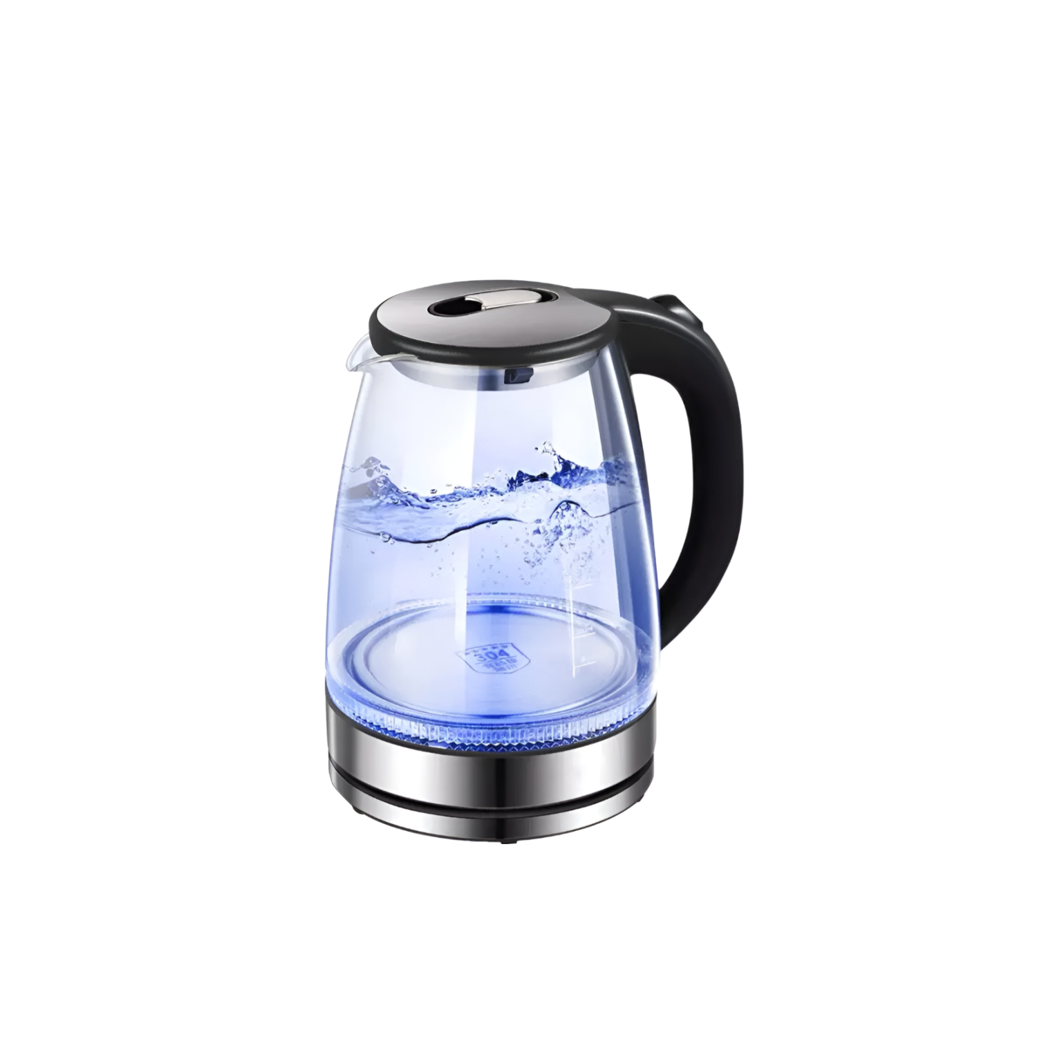 Glass Electric Kettle with Boil-Dry Protection and Blue LED Light