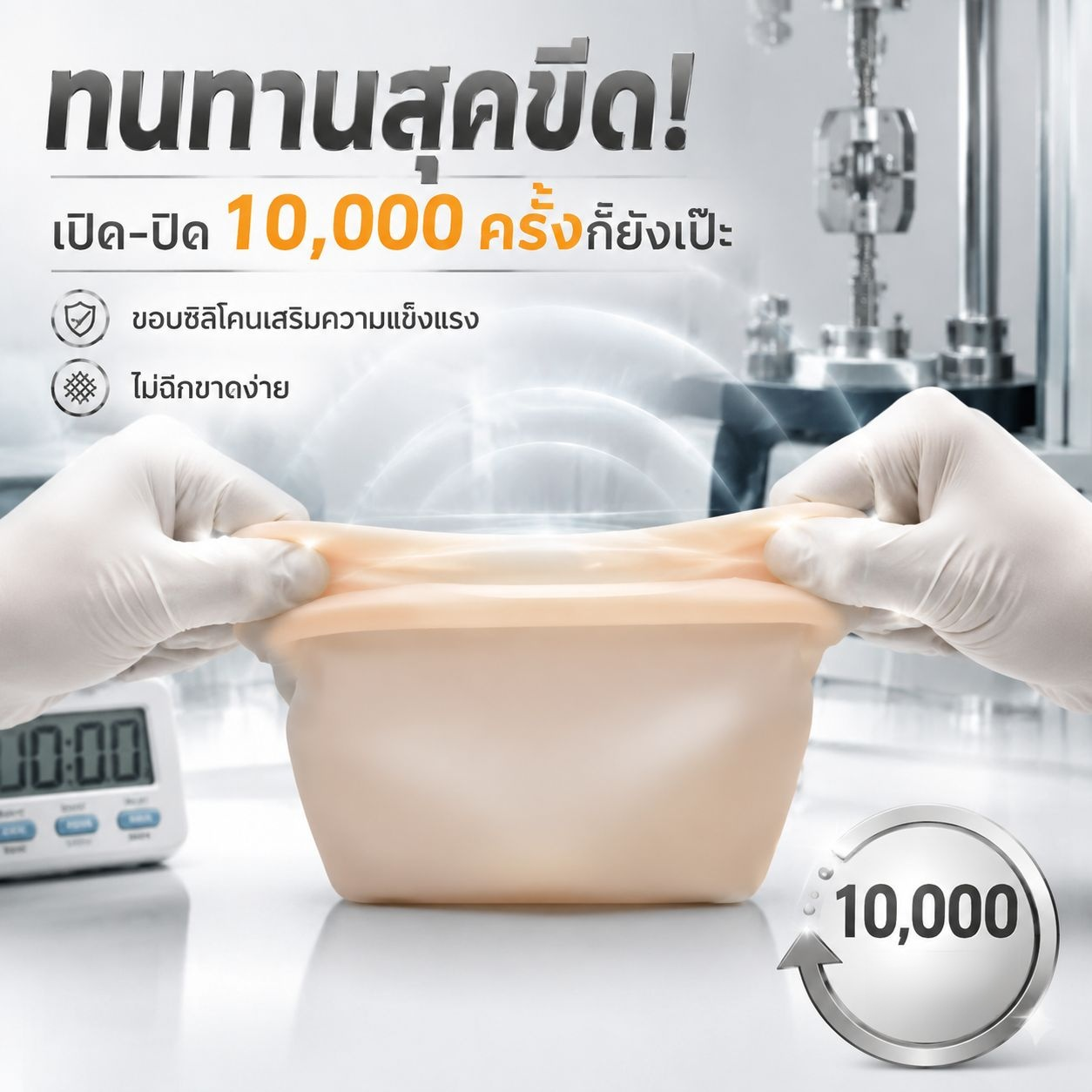 ถุงซิลิโคนเก็บอาหารขนาดใหญ่ ใช้ซ้ำได้
