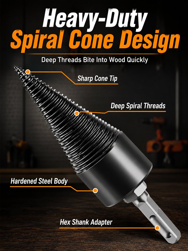Multifunctional Firewood Splitting Drill Bit