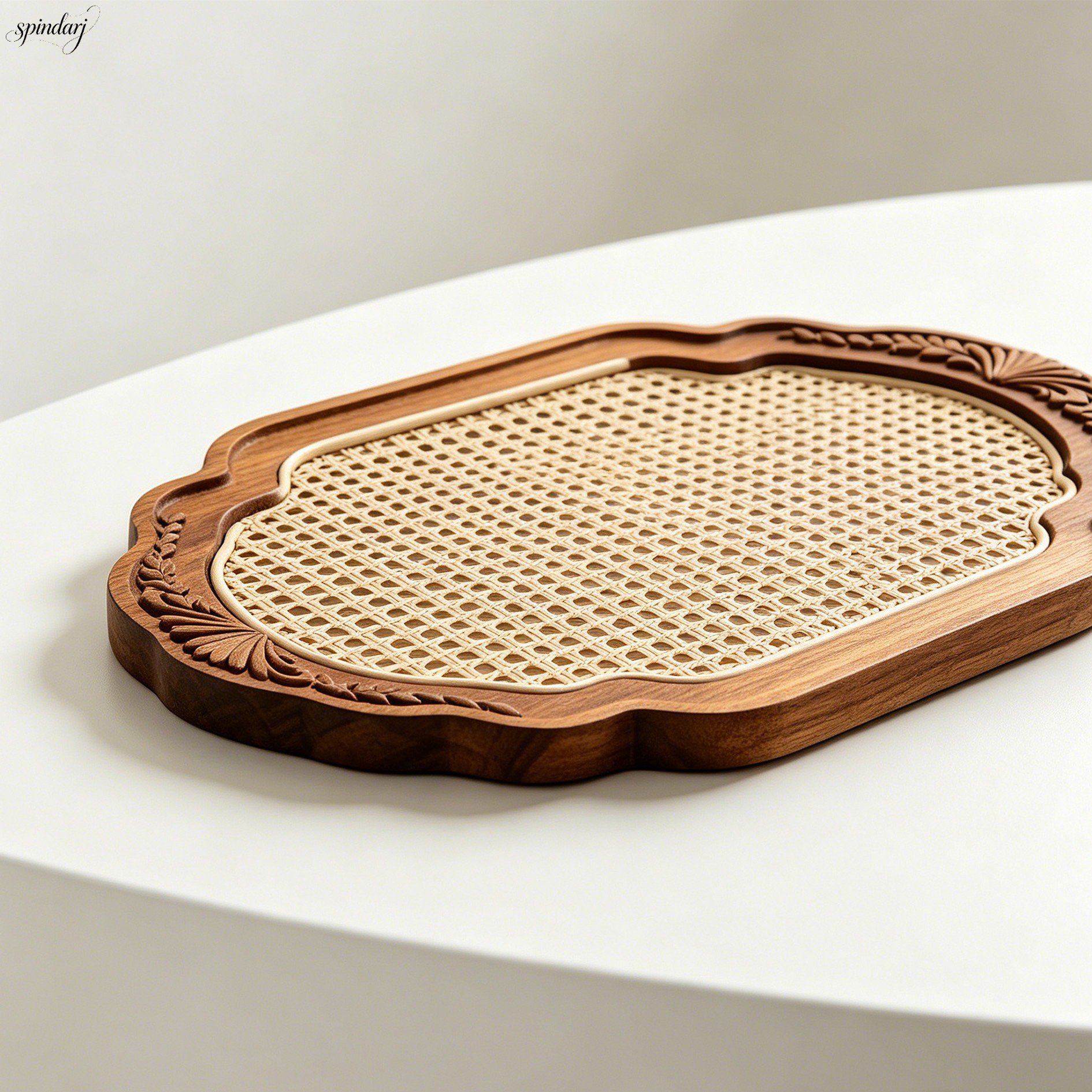 Platzsets aus natürlichem Rattan und Holz