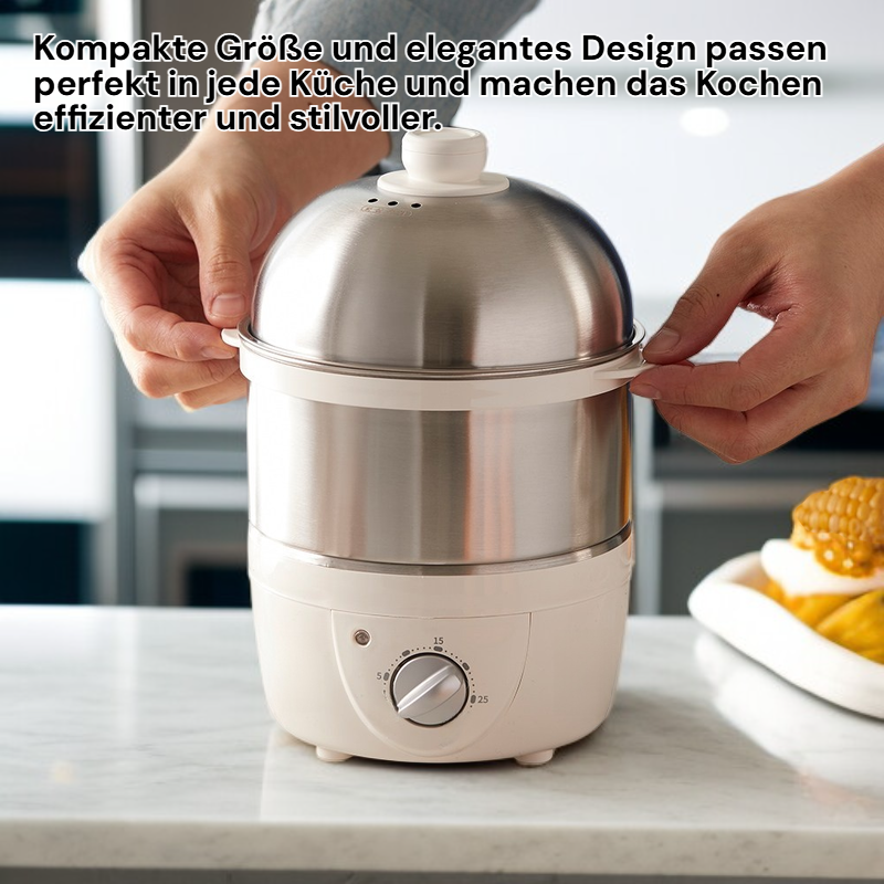 Edelstahl-Eier-Dampfkocher mit Schmortopf